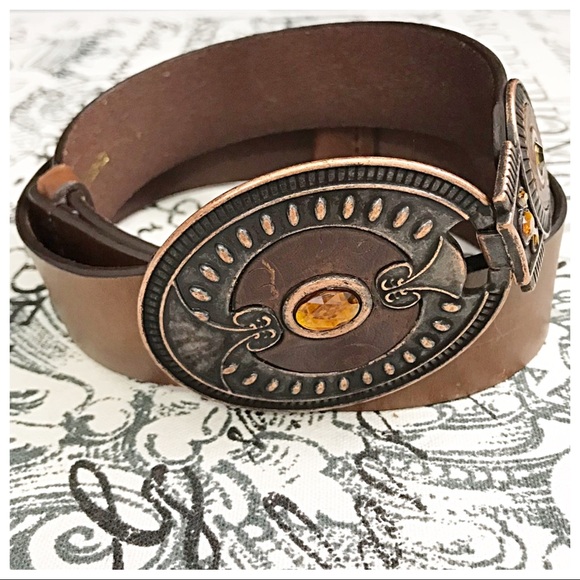 Chico's Accessories - Chico’s M/L Brown Leather Belt with Buckle